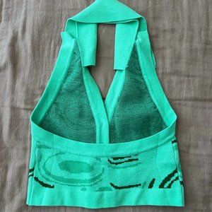 Vintage Halter Button Up Top w/ Collar